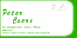 peter cseri business card